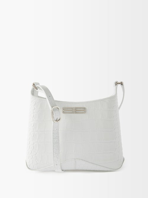 Balenciaga Xx Bb-logo Crocodile-effect Leather Shoulder Bag