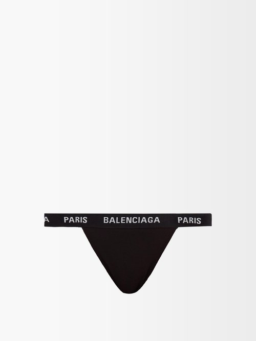 Balenciaga Logo-jacquard High-rise Cotton-blend Briefs