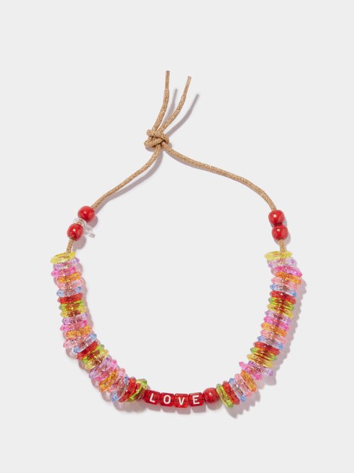 lovebeads by lauren rubinski - love bead and lurex necklace womens multi
