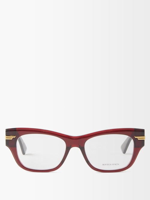 Bottega Veneta - Ribbon Cat-eye Acetate Glasses - Womens - Burgundy