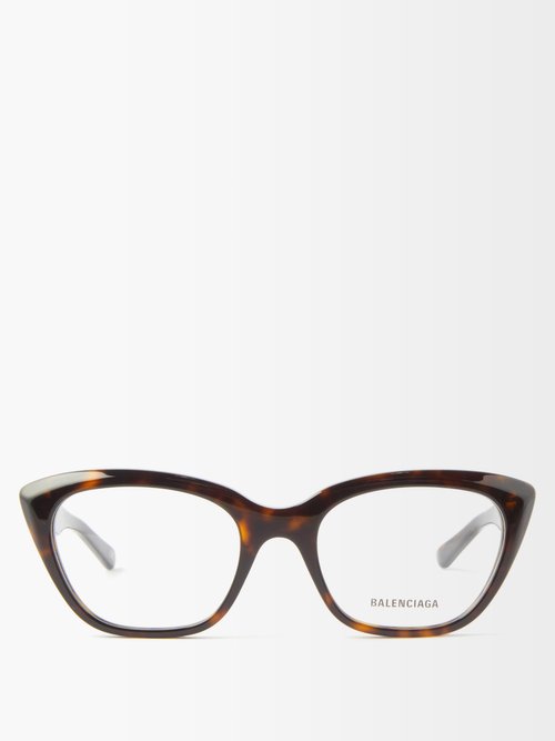 Balenciaga - Tip Cat-eye Tortoiseshell-acetate Glasses - Womens - Brown