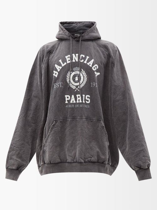 Balenciaga Paris-logo Oversized Hoodie