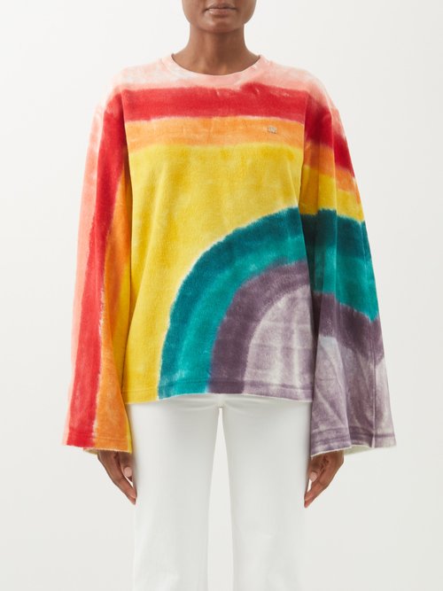 Eisko Rainbow-stripe Cotton-terry T-shirt