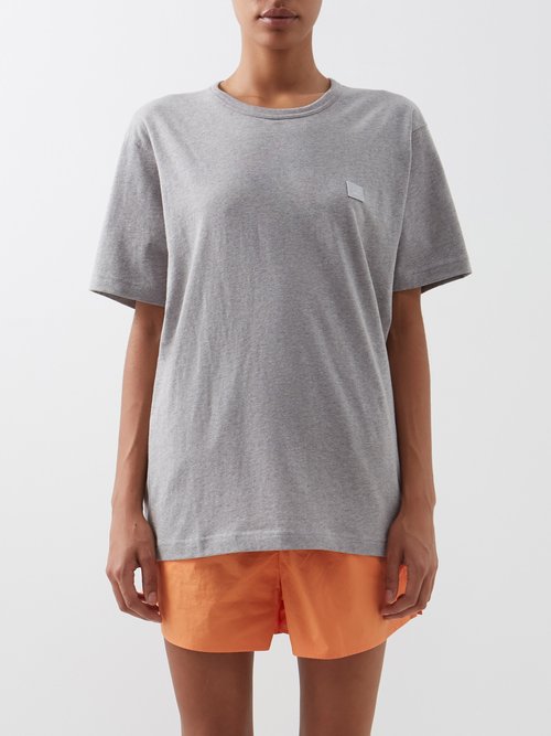 Acne Studios - Nash Face-logo Cotton-jersey T-shirt Light Grey