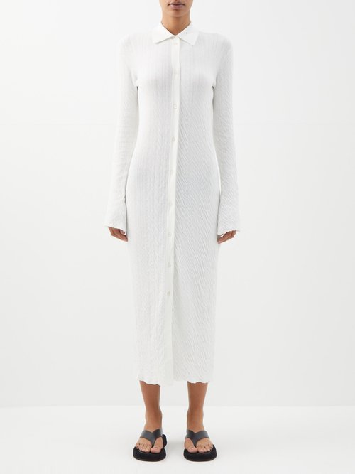 Joseph - Crinkled-cotton Midi Shirt Dress Ivory