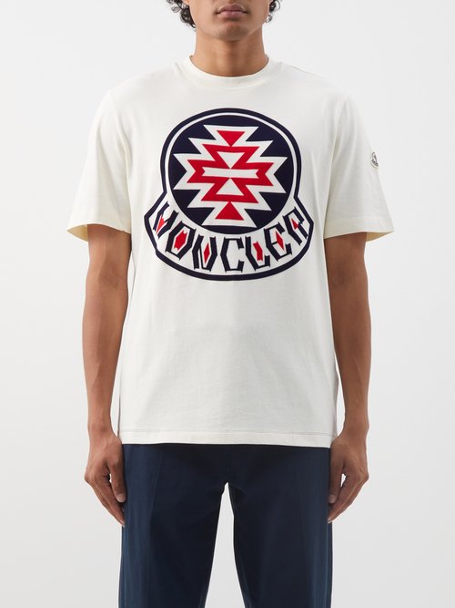 Moncler Logo-flocked Cotton-jersey T-shirt