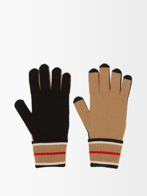 Icon-stripe Cashmere-blend Gloves