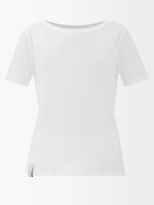 Harris Reed - Fluid Basics Logo-tag Ribbed-jersey T-shirt White