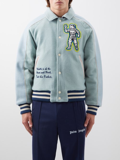 Astronaut-patch Felted Bomber Jacket