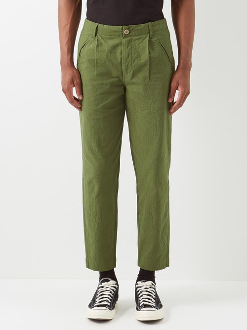 Folk Assembly Pleated Cotton Trousers