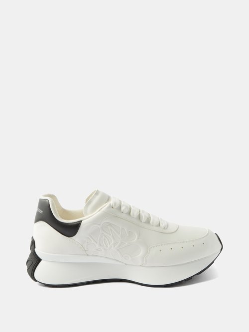 Sprint Runner Logo-embossed Leather Trainers