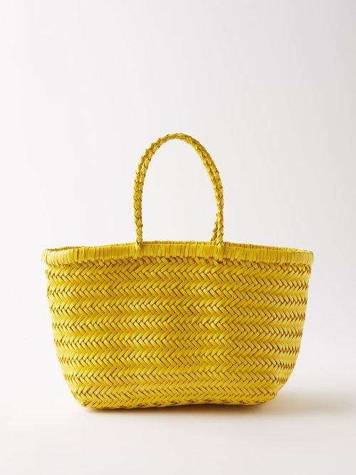 Dragon Diffusion Triple Jump Mini Woven-leather Basket Bag