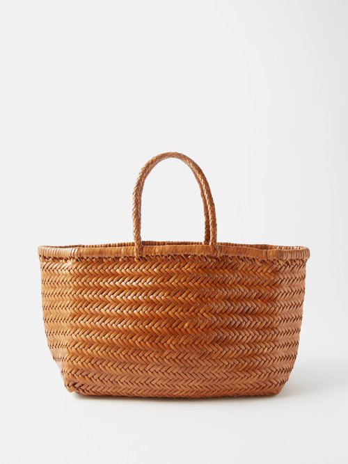 Dragon Diffusion Triple Jump Large Woven-leather Basket Bag