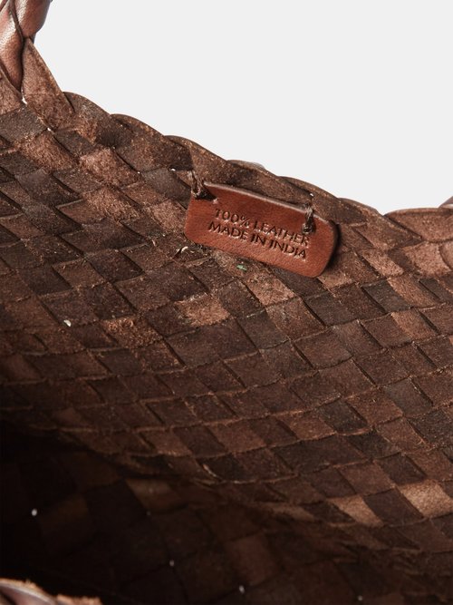 Dragon Diffusion Santa Croce Large Woven-leather Basket Bag In Dark ...