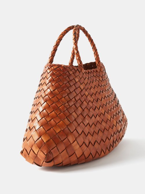 Dragon Diffusion Grace small woven leather tote - Women - Tan Tote Bags