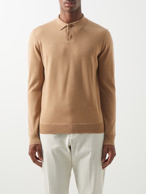 A.P.C. Jerry Merino Long-sleeved Polo Top