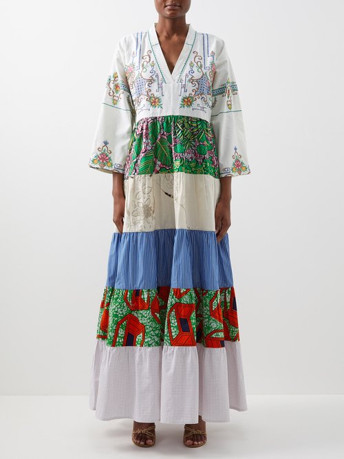 Rianna + Nina - Kendima Patchworked Vintage-cotton Maxi Dress - Womens - Multi