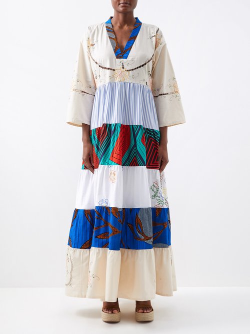 Rianna + Nina - Kendima Patchworked Vintage-cotton Maxi Dress Multi