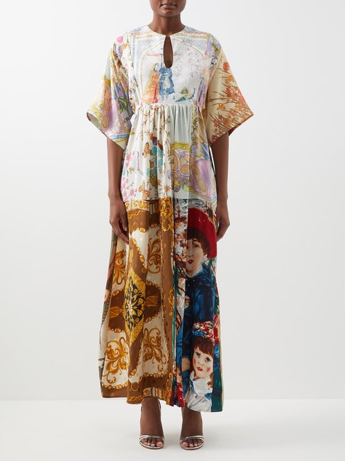 Rianna + Nina - Patchwork Vintage-silk Dress Multi