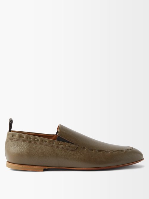 Armando Cabral Bula Iv Leather Loafers In Olive