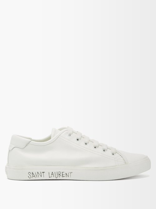 Saint Laurent - Malibu Logo-print Leather Trainers White