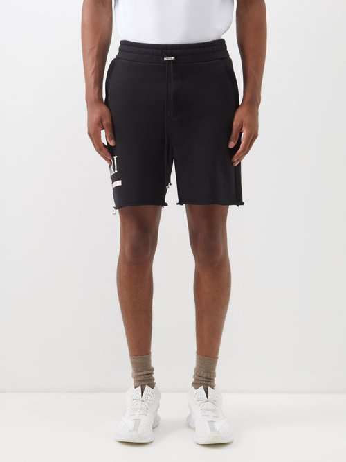 Logo-print Raw-cuff Cotton-jersey Shorts