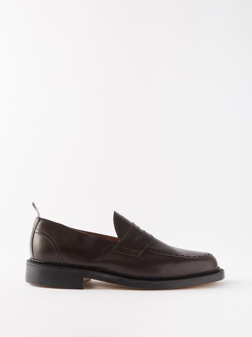 Thom Browne Tricolour-trim Leather Loafers