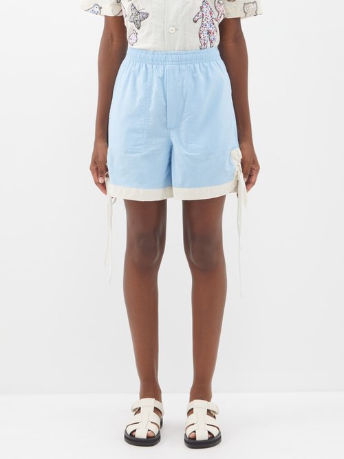 Bode Lace-up High-rise Cotton Shorts