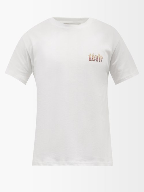 Désir Crystal-logo Organic-cotton T-shirt