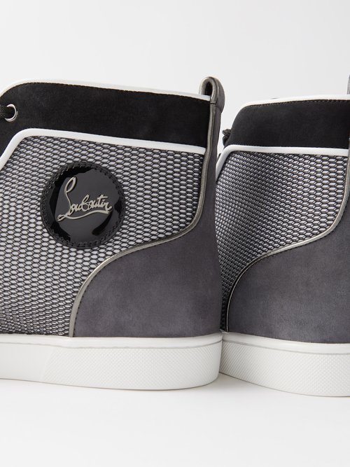 Black Louis Orlato suede-trim canvas high-top trainers