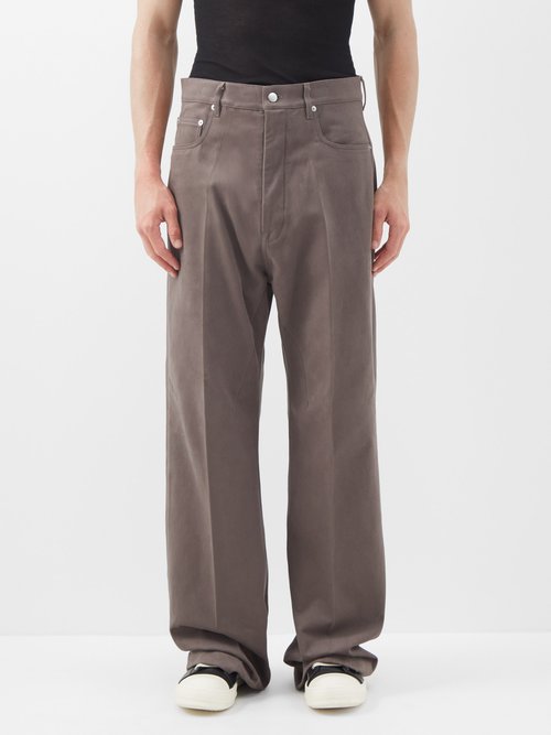 Rick Owens Geth Cotton-flannel Straight-leg Jeans | Smart Closet
