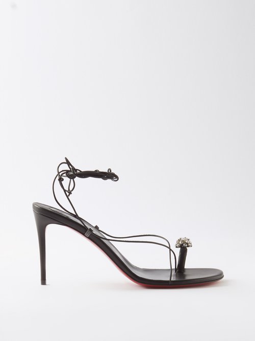 Christian Louboutin Just Un Fil 85 Crystal-embellished Leather Sandals