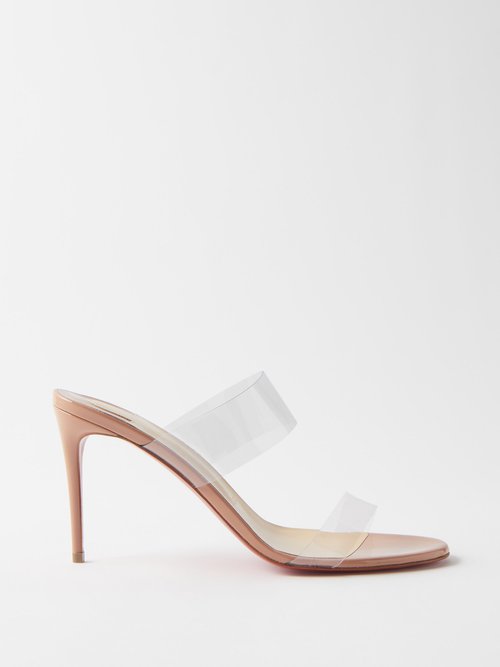 Christian Louboutin Just Nothing 85 Pvc And Patent-leather Mules