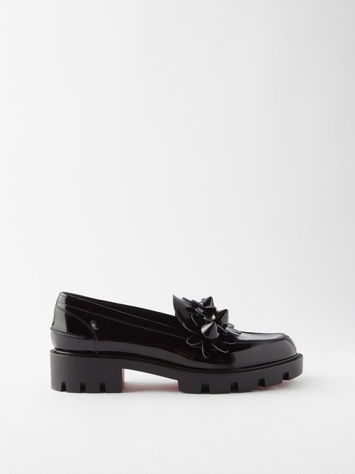 Christian Louboutin Daisy Spikes Patent-leather Loafers