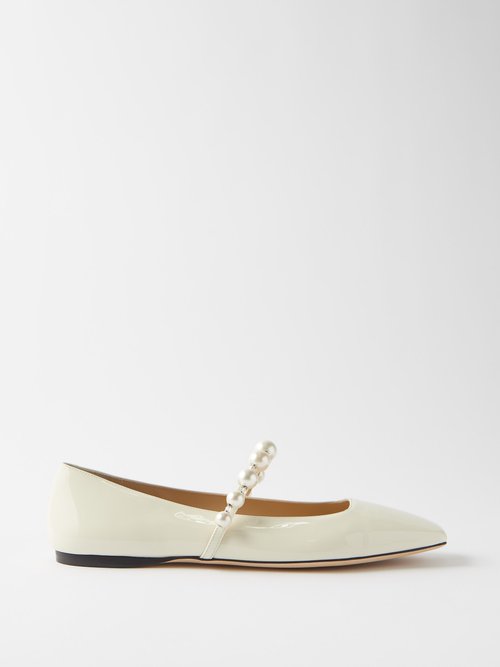 Ade Faux-pearl And Leather Ballet Flats