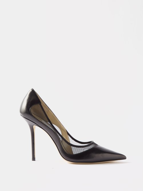 Jimmy Choo Love 100 Leather And Mesh Pumps