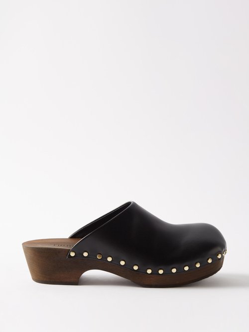 Lucca Studded Leather Clogs