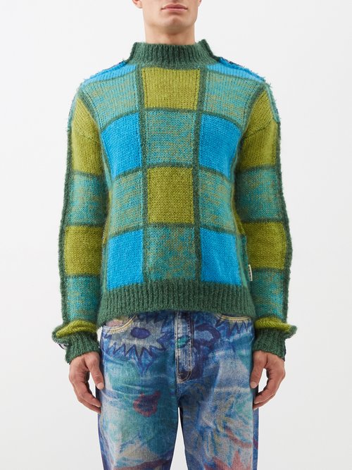 Marni Checked Wool-blend Sweater Vest In Multicolor