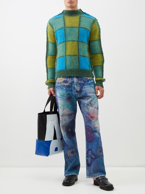 Marni Checked Wool-blend Sweater Vest In Multicolor