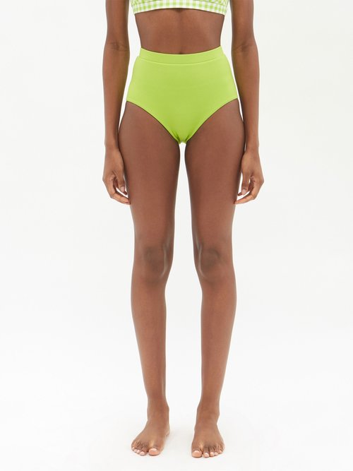 Cossie + Co - The Lucinda High-rise Bikini Briefs - Womens - Lime Green