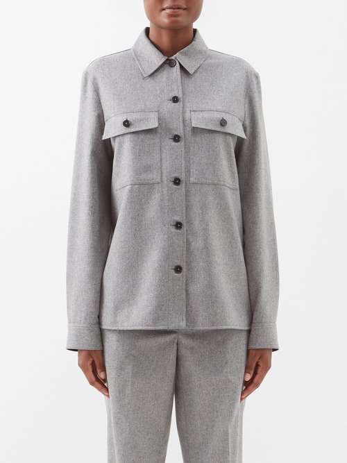 Jil Sander - Flap-pocket Wool Shirt Grey