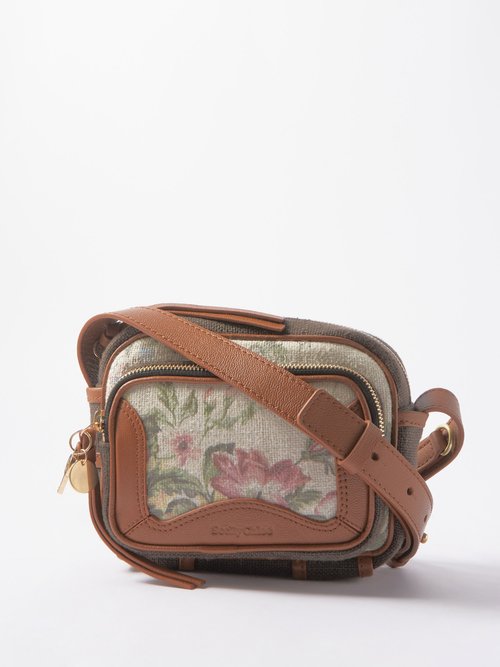 See By Chloé - Hana Floral-canvas And Leather Cross-body Bag Beige Multi