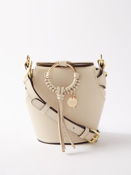 See By Chloé - Joan Grained-leather Bucket Bag Beige Multi