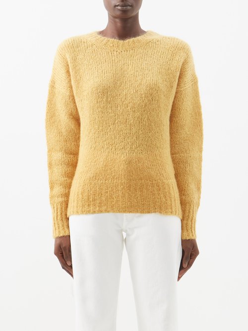 isabel marant - estelle mohair-blend sweater womens yellow