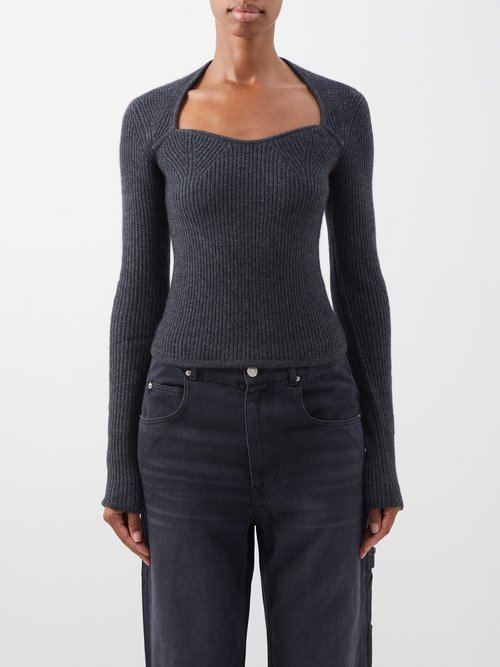 isabel marant - bailey wool-blend sweater womens dark grey