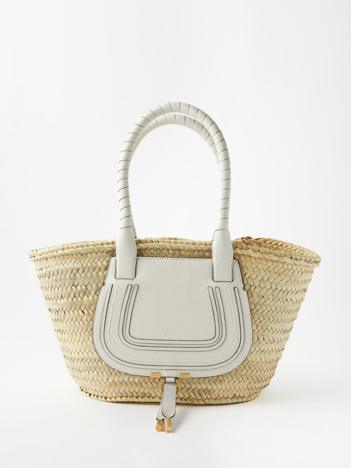 Chloé Marcie Medium Raffia And Leather Basket Bag