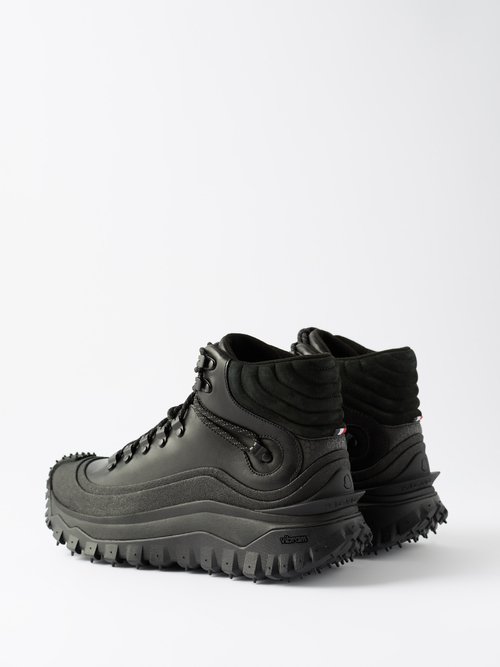 Shop Moncler Trailgrip Gtx Leather High-top Trainers In Black