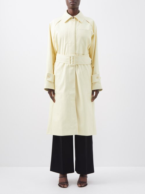 Proenza Schouler White Label - Faux Leather Trench Coat Pale Yellow