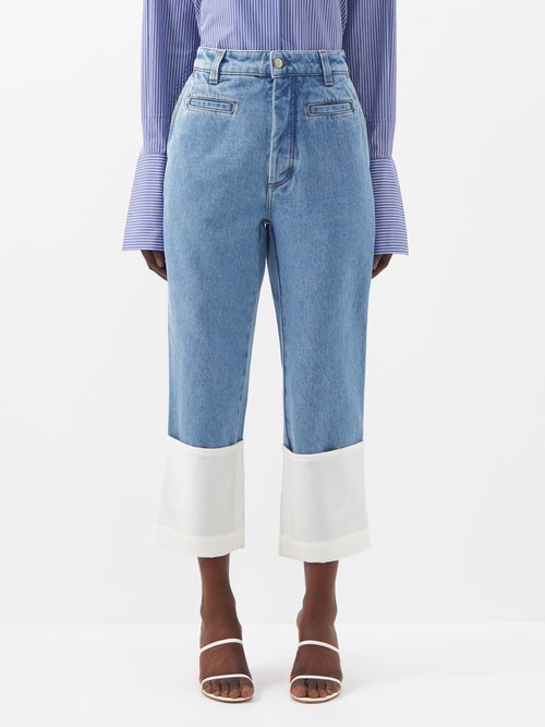 Fisherman Cropped Turn-up Jeans