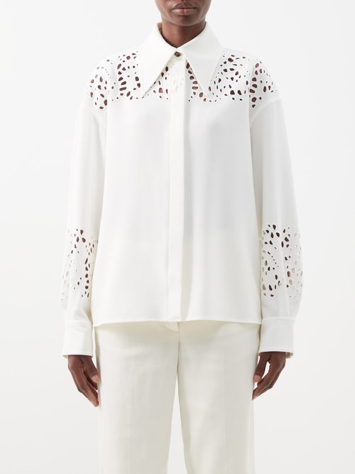Proenza Schouler Broderie-anglaise Crepe Shirt